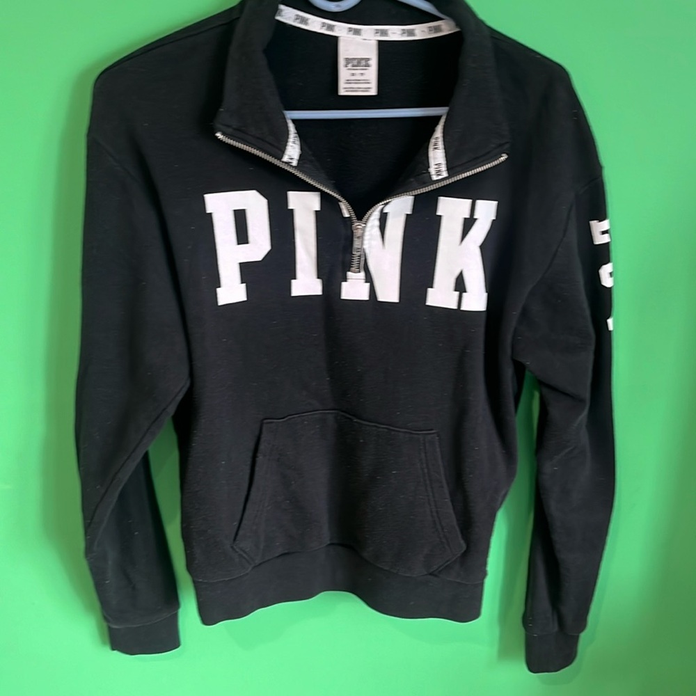 Pink hoodie black size XS